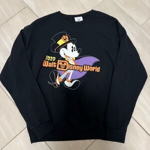 Walt Disney World Halloween  Sweatshirt 2020 Mickey Large Black Spooky